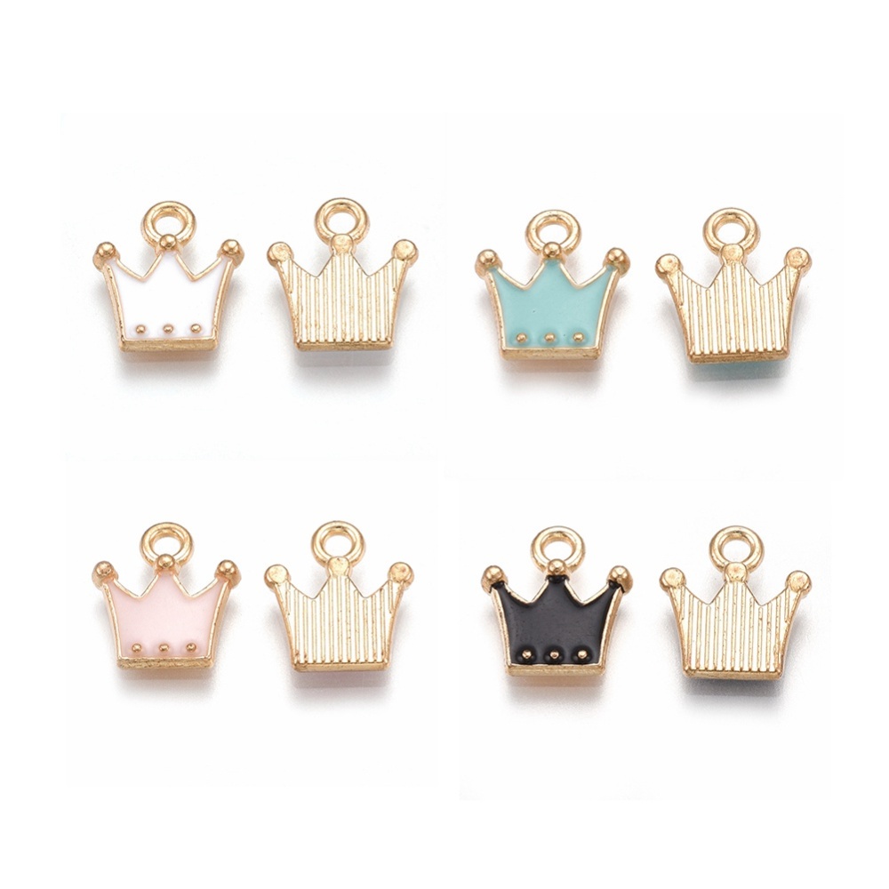 Charm  ,enameld crown Blue - 2