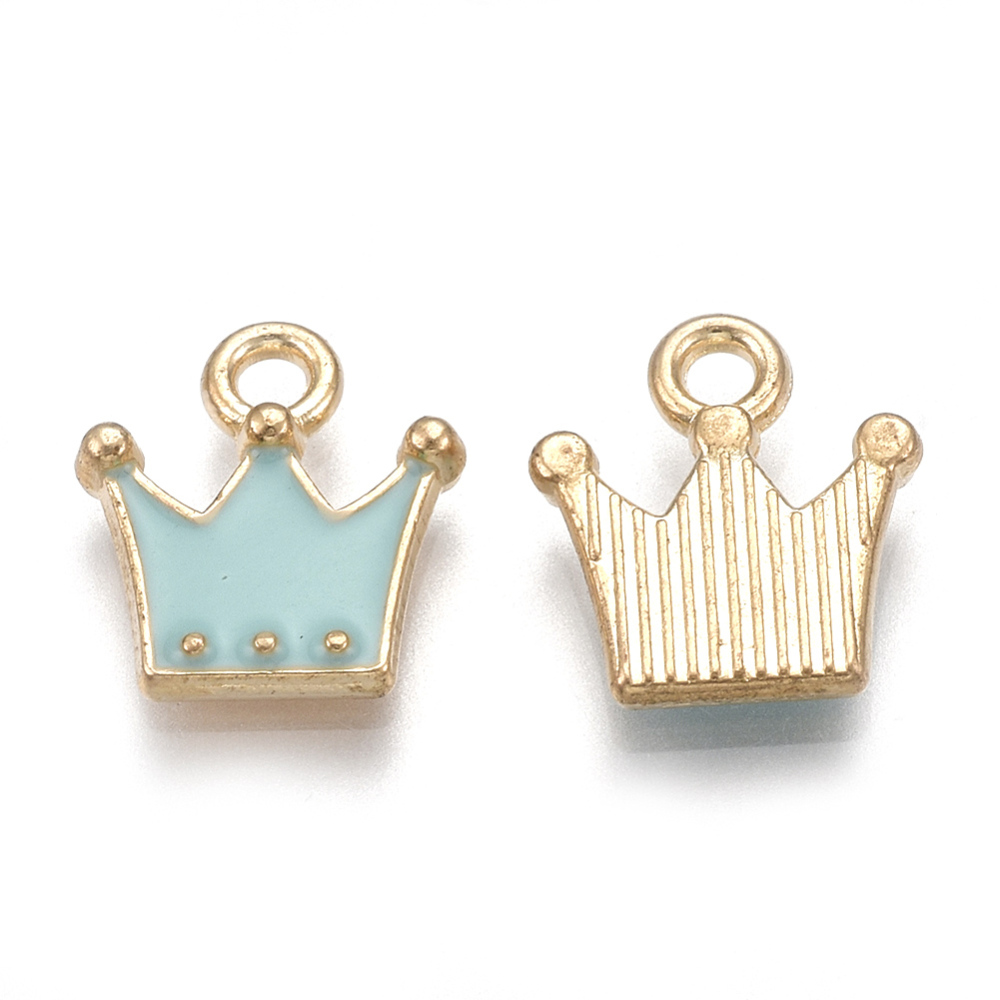 Charm  ,enameld crown Blue