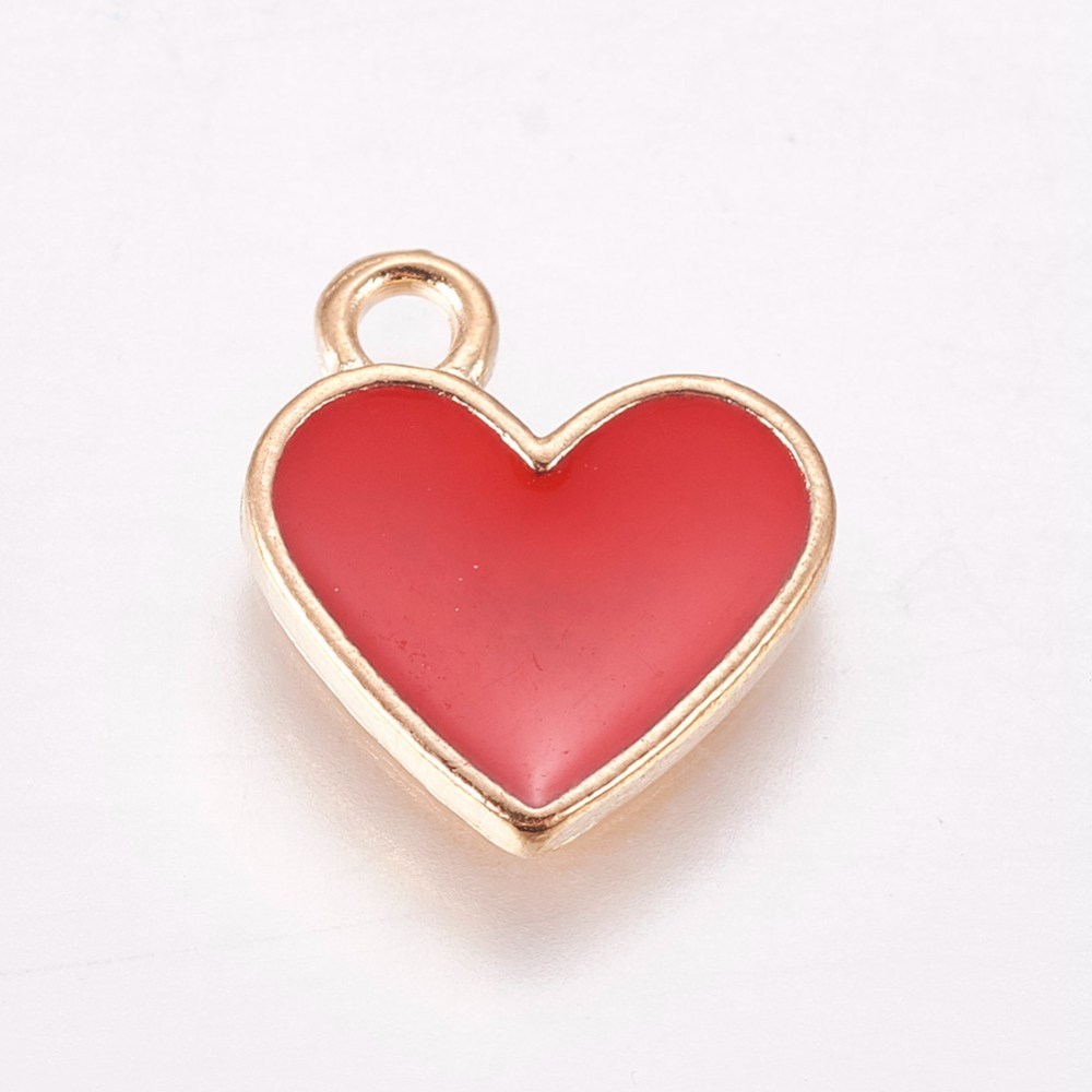 Charm  ,enameld heart, Red