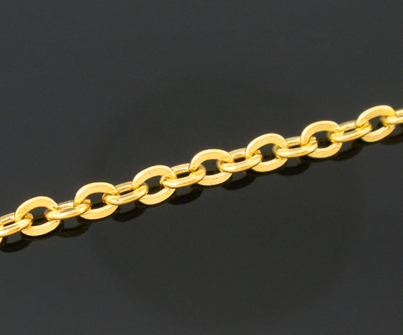 Kedja -oval, guld 3x2.5mm 1m
