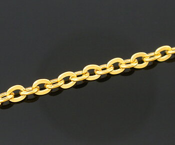Kedja -oval, guld 3x2.5mm 1m