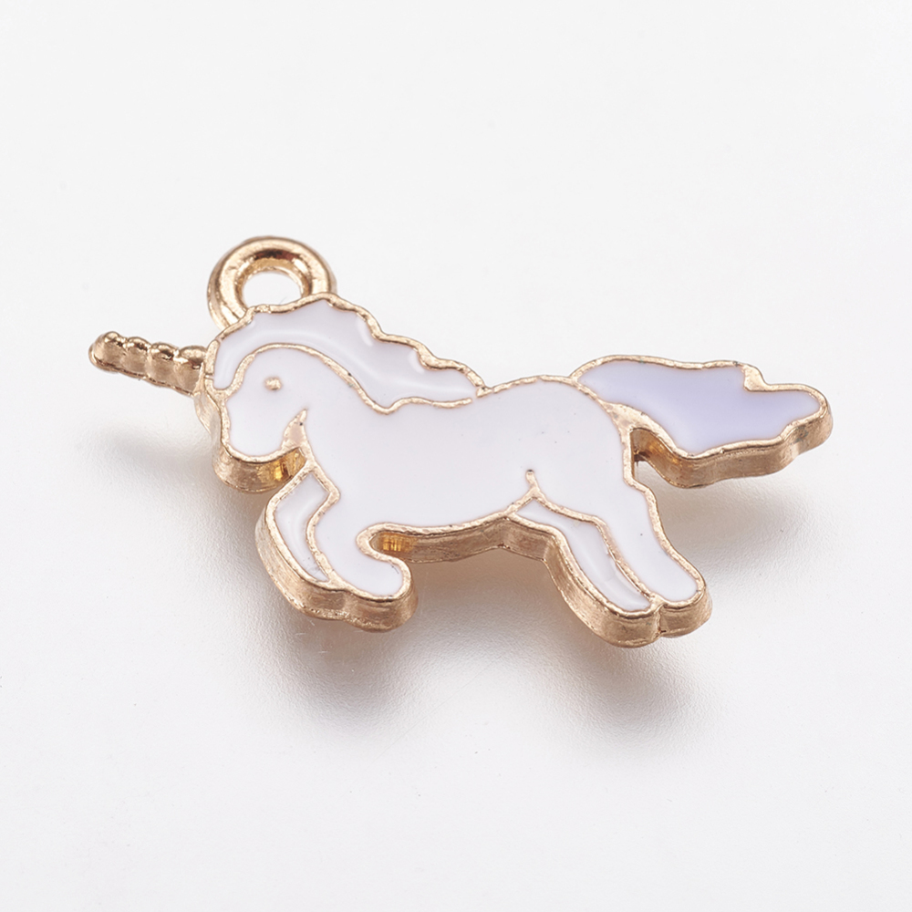 Charm  ,enameld unicorn purple - 2