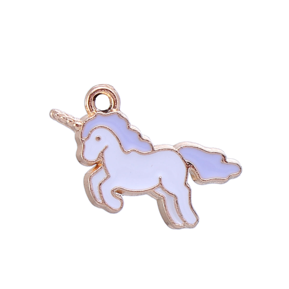 Charm  ,enameld unicorn purple