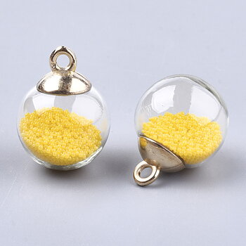 Charm  , glassbubbel yellow