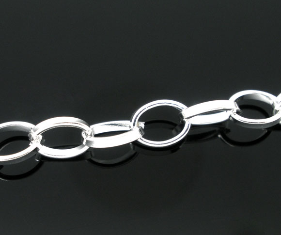 Kedja  stor ärtlänk 6x8mm, Silver