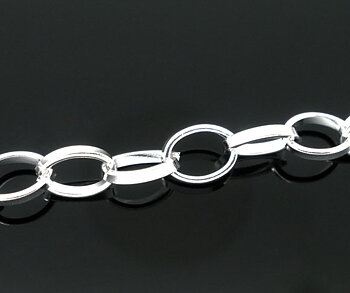 Kedja  stor ärtlänk 6x8mm, Silver