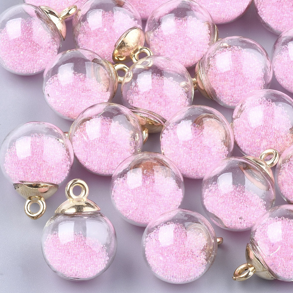 Charm  , glassbubbel Pink - 2