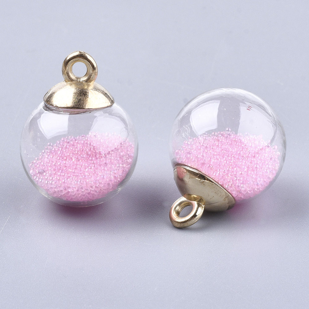 Charm  , glassbubbel Pink