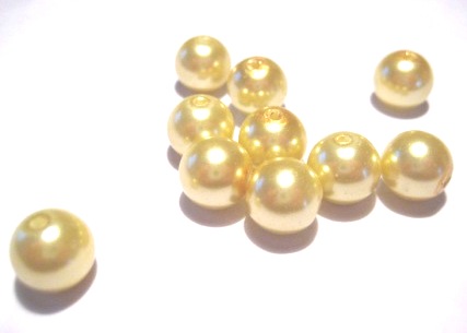 Waxed Glass beads, dark yellow summer