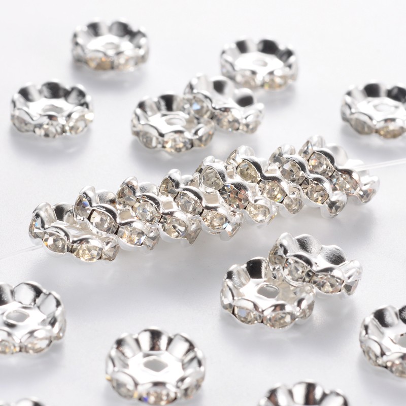 strass rondelle 10mm wave Clear