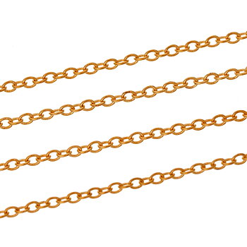 Guldplätterad kedja  2x1,5mm.  1m