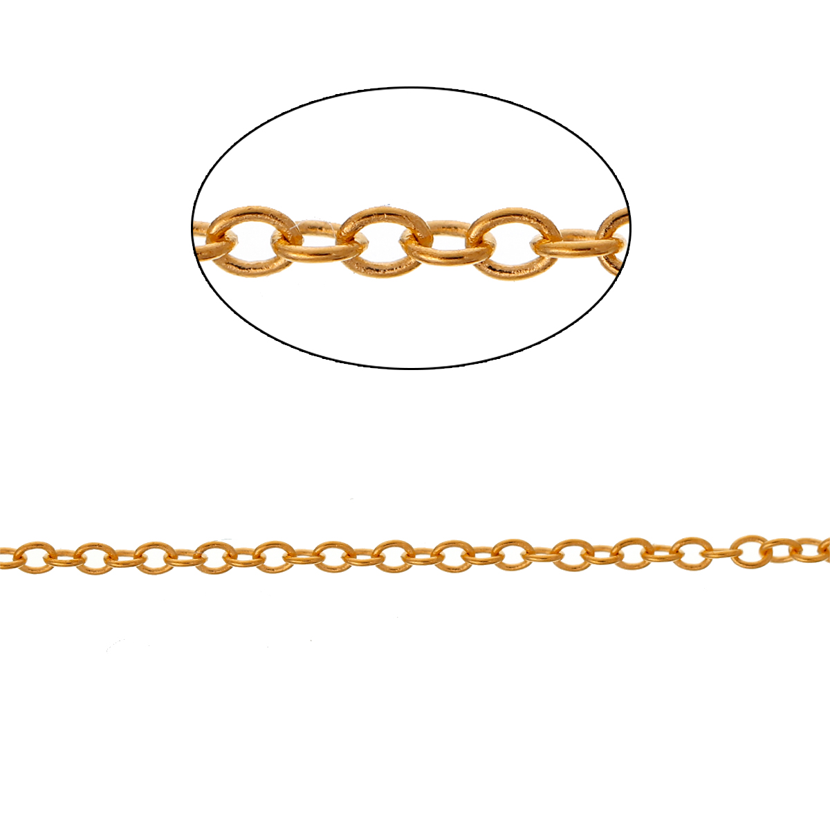 Guldplätterad kedja  2x1,5mm.  1m - 2