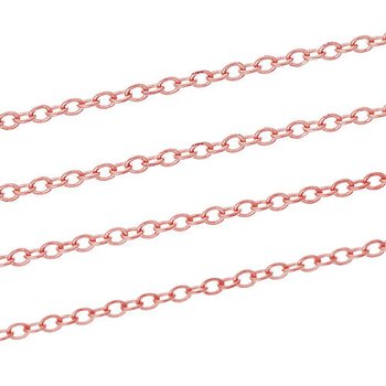 Roséguldplätterad kedja  2x1,5mm.  1m