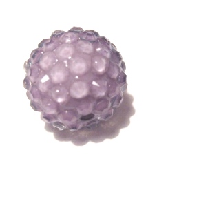 Resin/Pavepärla m. Strassnitar - 18 mm, Lilagrå