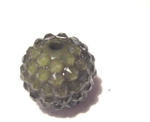 Resin/Pavepärla m. Strassnitar - 18 mm, Mossgrön