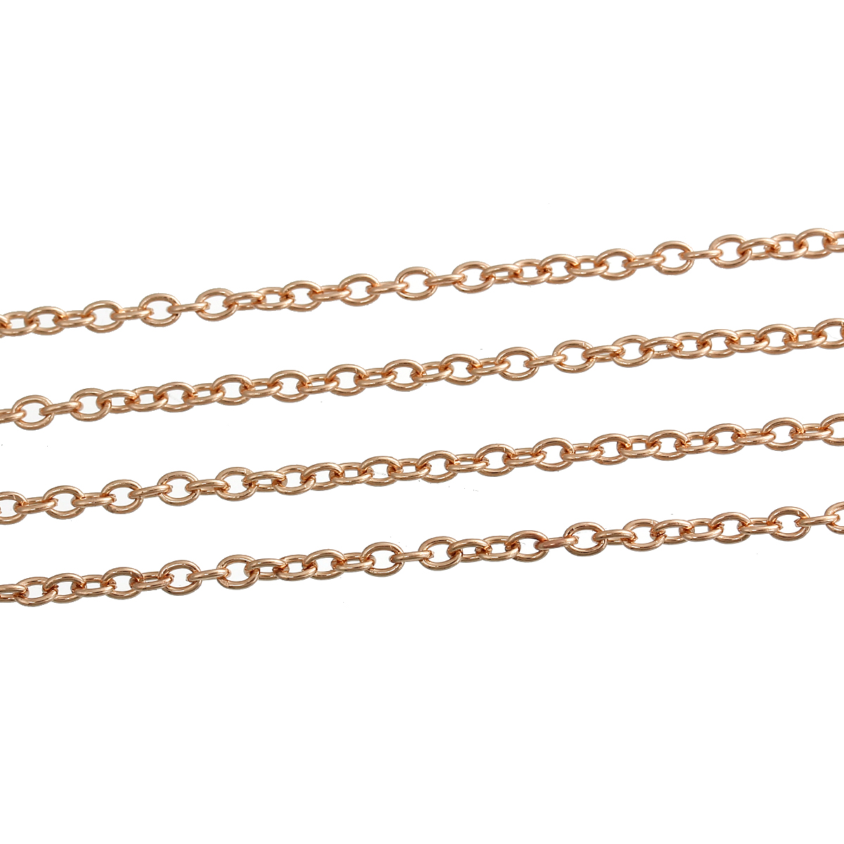 Rose Gold plated chain, 1m, 2x3mm