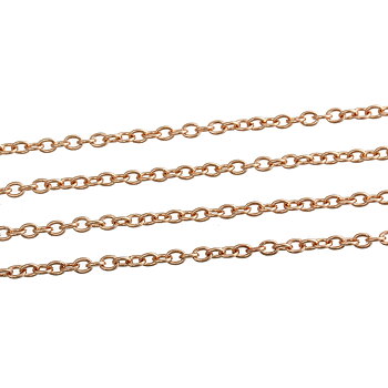 Roséguldplätterad kedja  2x3mm.  1m