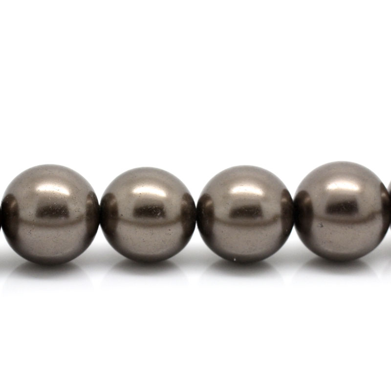Waxed Glass Beads, 14mm, coffebrone