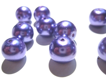 Vaxade Glaspärlor , 12mm, Lila