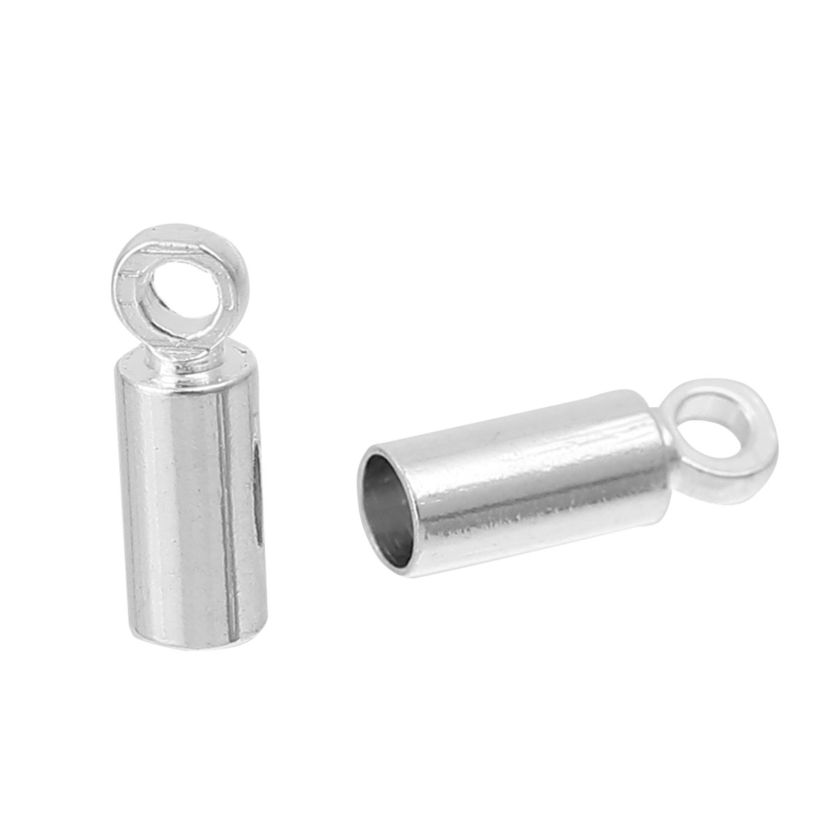 End cord,Silver , 9x3mm - 2