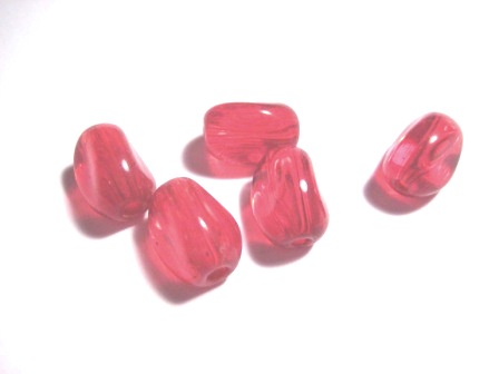Glasnuggets  - ljusröd 13mm