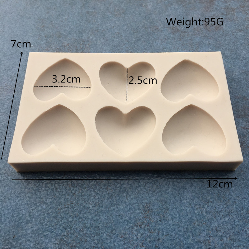 Gjutform  i silikon -   Grey hearts - 2