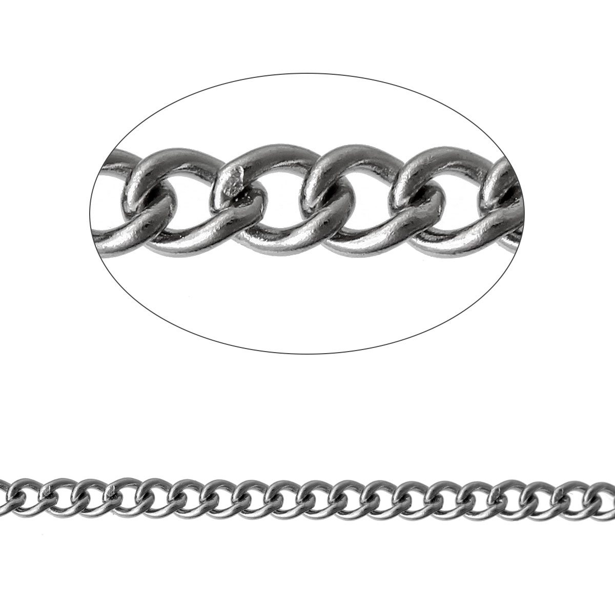 Kedja Rostfritt stål, 2.5x2mm , 1 meter - 2