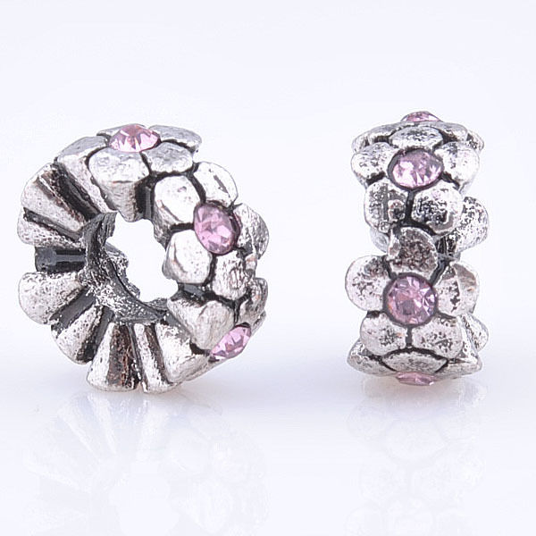 Bead / pendant--flowers pink