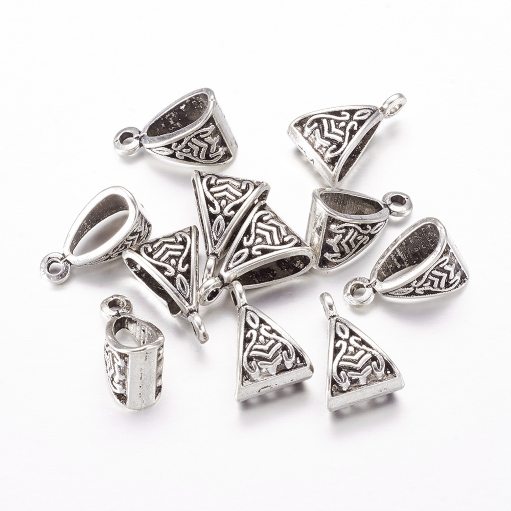 Connector /bail/Berlockhållare -  Triangel Silver - 2