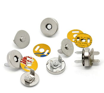 Silver Tone Magnetic Purse Snap Clasps/ Closure for Purse Handbag , 14mm