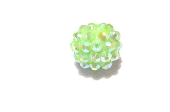 Resin/Pavepärla m. Strassnitar - 14 mm, Vårgrön AB