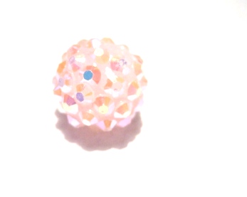 Resin/Pavepärla m. Strassnitar - 14 mm, Ljusrosa AB