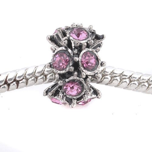 Pärla / hänge - Antiksilver wave Rosa
