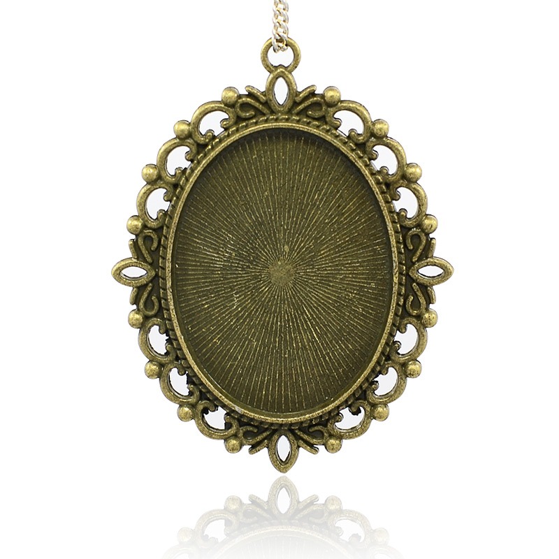 Cabochonhållare/ fäste  - Brons ornament 30x40mm
