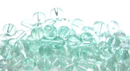 Round glass beads, 4mm, Lt smokeblue
