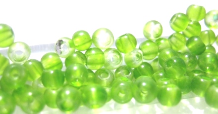 Runda glaspärlor, 4mm, Grön