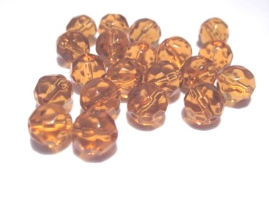 Faceted round,  Light brown