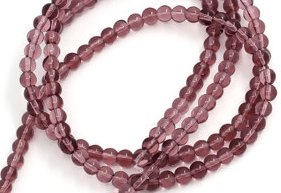 Round glass beads, 4mm, Purple