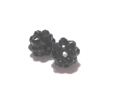 Resin/Pavepärla m. Strassnitar - 10 mm, Jet
