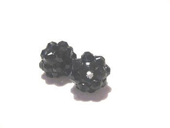 Resin/Pavepärla m. Strassnitar - 10 mm, Jet