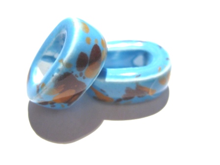 Keramikpärla - Oval Blå 19x13mm