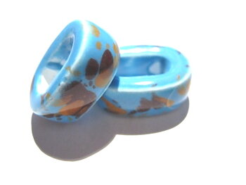 Ceramic Bead - Oval blue19x13mm