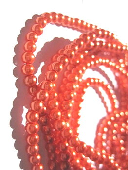 Waxed Glass beads, 4mm  dark orange 1 strand