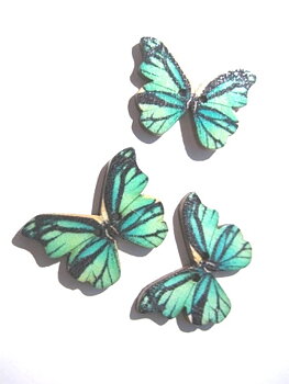 Träknappar, Fjäril Teal
