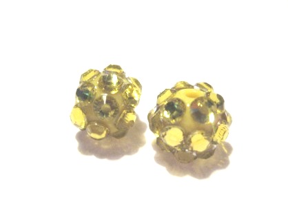Resin/Pavepärla m. Strassnitar - 10 mm, Stark gul