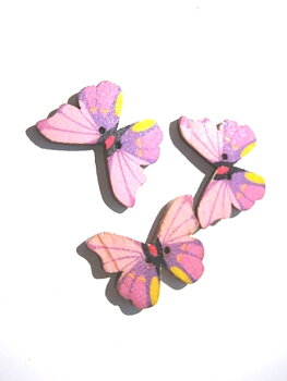 Träknappar, Fjäril Rosa