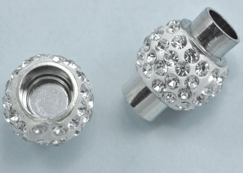 Magnetclasp shamballa white 5mm Pave Clay,