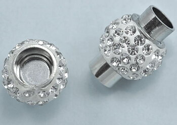 Magnetclasp shamballa white 5mm Pave Clay,