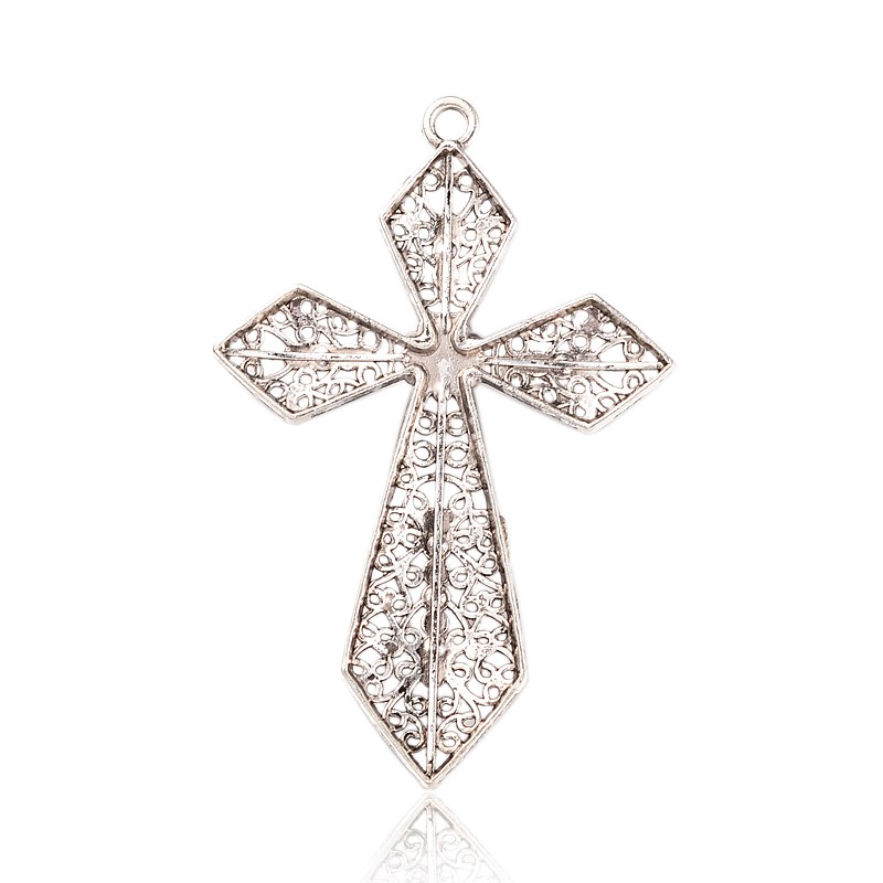 Large Luxury pendant -  Cross, 10cm pearl - 2
