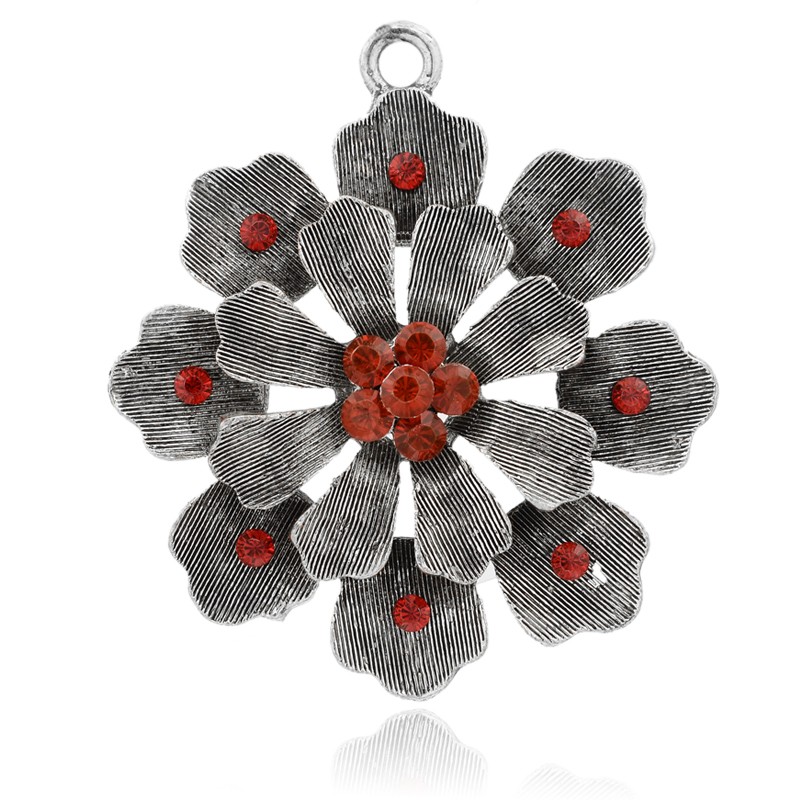 Large Luxury pendant -  Red Flower